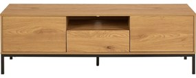 Comodă TV în culoare naturală cu aspect de lemn de stejar 140x45x40 cm Seaford – Actona