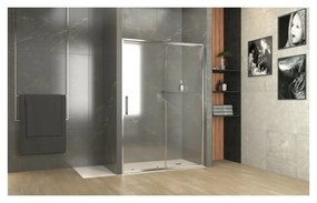 Usa de nisa glisanta Inter Ceramic sticla transparenta fumurie 5 mm profil crom lucios 120 cm