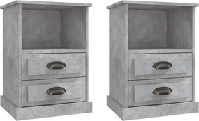 vidaXL Noptiere, 2 buc., gri beton, 43x36x60 cm