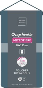 Cearceaf albastru din microfibră cu elastic 90x190 cm Oscar – douceur d'intérieur