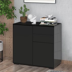 HOMCOM Mobilier multiuz cu 2 sertare si 2 dulapuri, deschidere cu presiune, 79x36x74cm