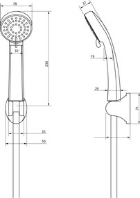 Easy Set de duș, cu suport fix - 3-funcții Finisaj: Crom NEE_041K