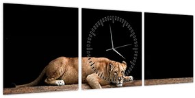Tablou - Lioness (cu ceas) (90x30 cm)