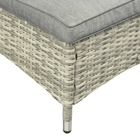 Outsunny Șezlong de grădină masă 3 piese Set de mobilier din Poliratan+Metal Gri | Aosom Romania