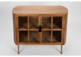 Vitrină în culoare naturală din lemn de arbore de cauciuc 100x80x38 cm Yaz – White Label