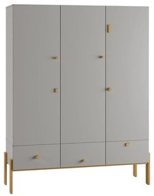 Șifonier de copii gri deschis 150x170 cm Cube - Pinio