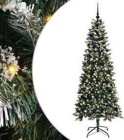 vidaXL Brad de Crăciun artificial Verde 180 cm PVC și Plastic și Oțel