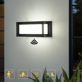 Brilagi - Aplică LED de exterior cu senzor PARKER, 12W/230V, negru, IP44