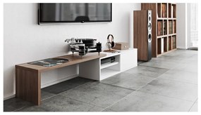 Comodă TV TemaHome Move, alb - cu aspect de lemn de nuc