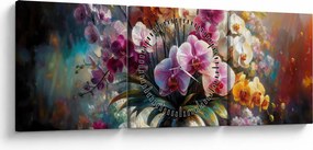 Tablou - Vas de flori II. (cu ceas) (90x30 cm)