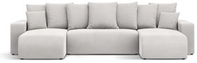 Coltar extensibil Jini in forma de U cu 5 locuri, colt reversibil si tapiterie din catifea