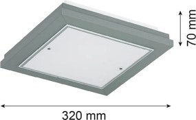 Plafoniera din lemn si sticla TABOR 32x32cm, night sage