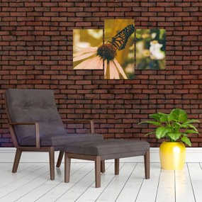 Tablou cu fluture pe floare (90x60 cm)