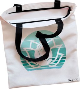Sacosa de Panza pentru Cumparaturi, Geanta Tote, Yoga 13, Cu fermoar, 38x34.5 cm, Alba, BEKZ®