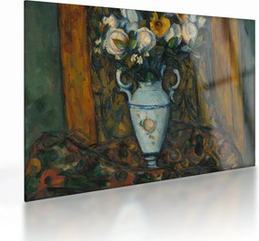 Tablou pe sticlă - Paul Cézanne, Vase of Flowers, reproducere (70x50 cm)