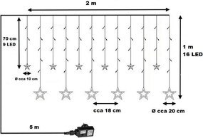 Decorațiune de Crăciun-stele strălucitoare,150 LED,alb cald
