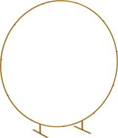Outsunny Arc de Grădină din Oțel Auriu – Arc Decorativ Rotund pentru Baloane, Plante Cățărătoare, Flori – Pentru Nunți, Aniversări, Ceremonii – 2,24 m | Aosom Romania