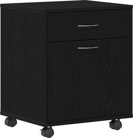 vidaXL Dulap pe roți Stejar negru 45 x 38 x 54 cm Lemn compozit