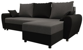 Colțar Fleur L (Negru + Gri) (D). 1057060
