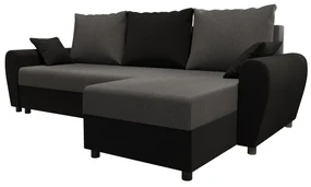 Colțar Fleur L (Negru + Gri) (D). 1057060