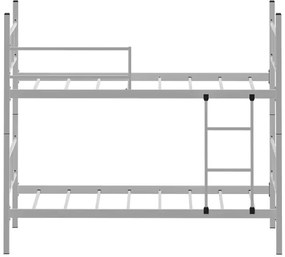 Pat supraetajat metalic MAVEN 90x200 cm, alb, capacitate de încărcare 2 x 100 kg