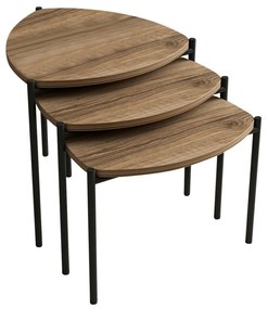 Măsuță Lenny Walnut, 3 bucăți