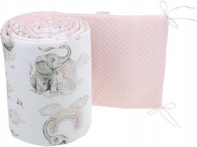 ShopJK PRPTECȚIE PEREȚI PENTRU PĂTUȚ 180 CM ELEFANT ROZ
