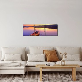 Tablou - Kayak pe lac (cu ceas) (90x30 cm)