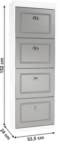 Pantofar, 4 compartimente, alb/gri, SEBER TYP 3