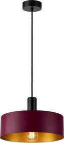 Lampă suspendată pe cablu HAKI 1xE27/60W/230V vișiniu/negru