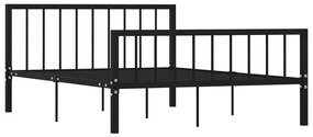 284571 vidaXL Cadru de pat, negru, 140 x 200 cm, metal