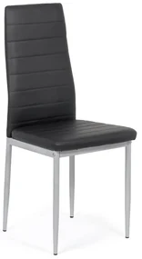 Scaun bucătărie negru BUC 263 din piele ecologică cu cadru metalic