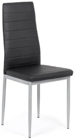 Scaun bucătărie negru BUC 263 din piele sintetică cu cadru metalic