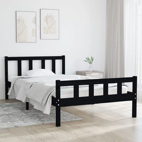 810673 vidaXL Cadru de pat, negru, 100x200 cm, lemn masiv de pin