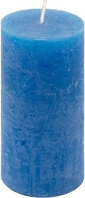Set de lumânări rustice, 10 cm, Ø 5 cm, albastru, 8 buc