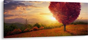 Tablou cu copaci în forma de inimă (120x50 cm)