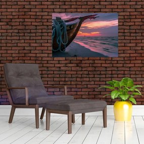 Tablou -Barcă la mal (90x60 cm)