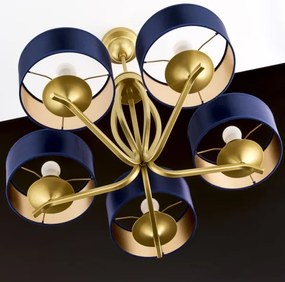 Jupiter 2114 - Candelabru pe tijă KASZMIR 5xE27/15W/230V albastru/auriu