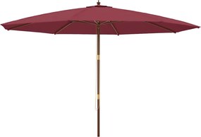 vidaXL Umbrelă soare de grădină stâlp din lemn, roșu bordo, 400x273 cm