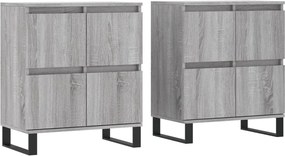 vidaXL Servante, 2 buc., sonoma gri, lemn prelucrat