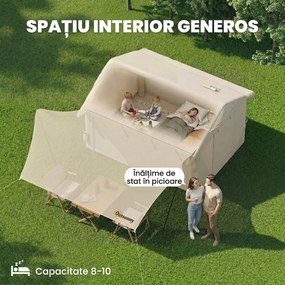 Outsunny Corturi Gonflabile Impermeabile pentru Glamping cu Orificiu pentru Sobă pentru 6-8 Persoane | Aosom Romania