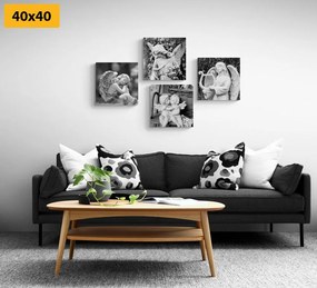 Set tablouri pace cerească în design alb-negru