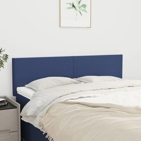 vidaXL Tăblii de pat, 2 buc., albastru, 72x5x78/88 cm, textil