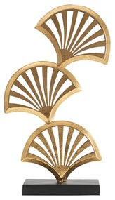Statuetă metalică în decor auriu Mauro Ferretti Triple Leaf