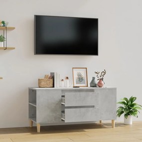 Comoda TV, gri beton, 102x44,5x50 cm, lemn prelucrat