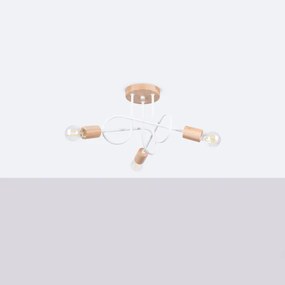 Lustră aplicată Sollux SL.1474 EMBER 3xE27/15W/230V alb/bej/fag