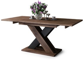 Mazzoni KARO Stejar Maro/Negru Mat – MASĂ/MĂSUȚĂ DE CAFEA MODERNĂ CU BLAT EXTENSIBIL până la 180 cm