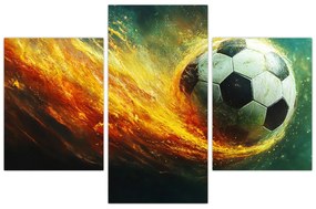 Tablou - Minge de Fotbal în Zbor (90x60 cm)
