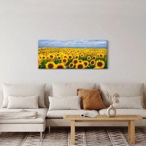 Tablou cu lan de floarea soarelui (120x50 cm)