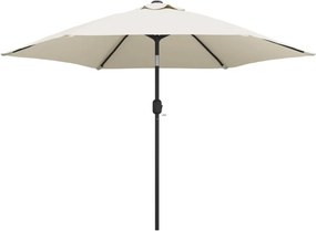 vidaXL Umbrelă de soare de grădină în consolă cu LED, alb nisipiu, 3 m